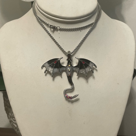 Silver Dragon Pendant Necklace - Picture 5 of 10